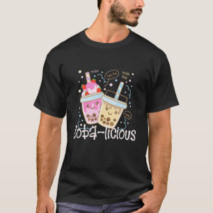 Pink Kawaii Boba Tea Apparel Boba-Licious T-Shirt