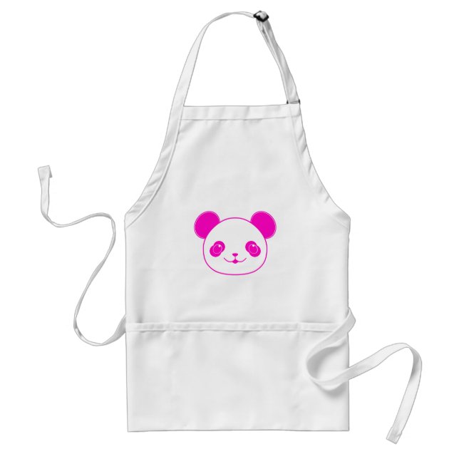 Pink Kawaii Panda Bear Adult Apron (Front)