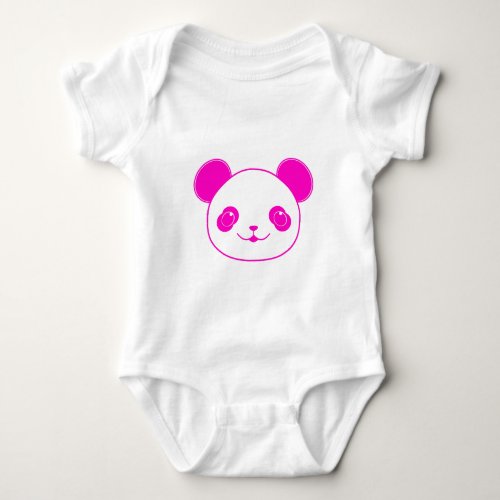 Pink Kawaii Panda Bear Baby Bodysuit