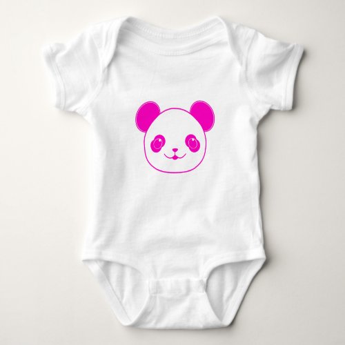 Pink Kawaii Panda Bear Baby Bodysuit