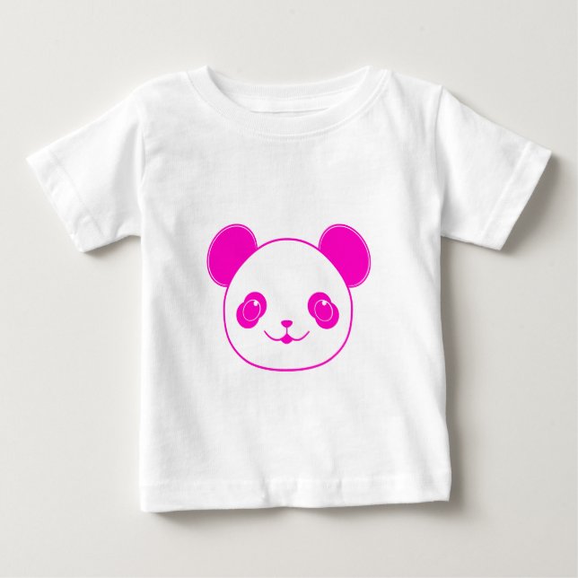 Pink Kawaii Panda Bear Baby T-Shirt (Front)