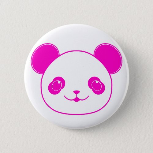 Pink Kawaii Panda Bear Button