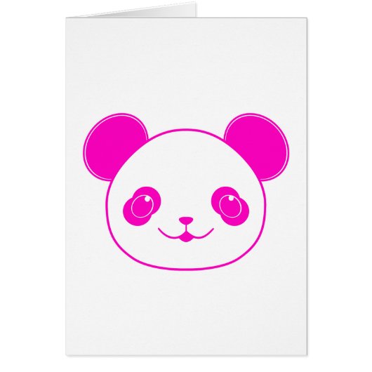 Pink Kawaii Panda Bear Cards (Front)