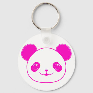 Pink Kawaii Panda Bear Keychain