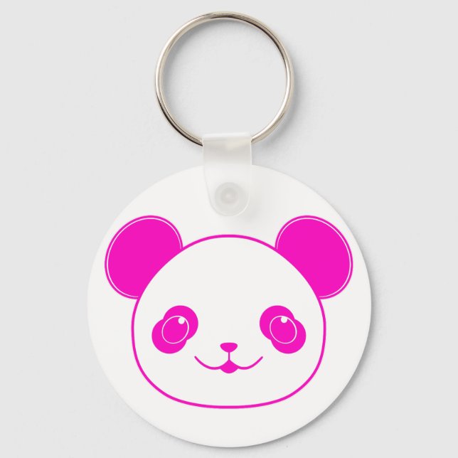 Pink Kawaii Panda Bear Keychain (Front)
