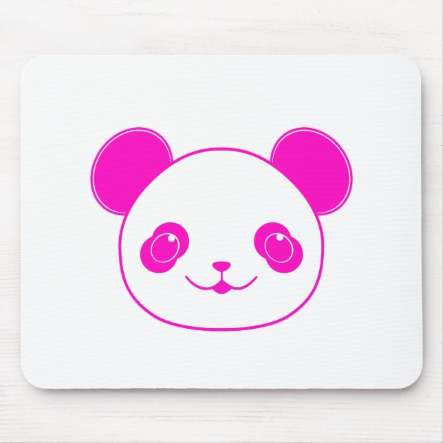 Pink Kawaii Panda Bear Mouse Pad (Front)