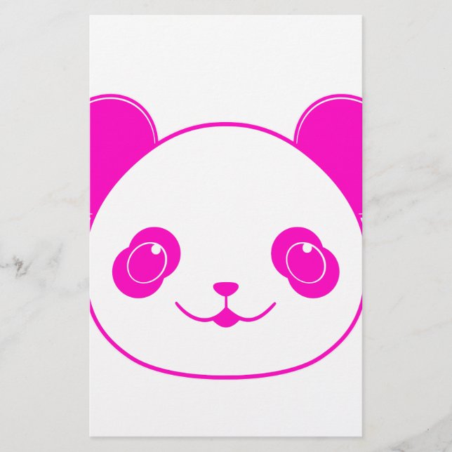 Pink Kawaii Panda Bear Stationery (Front)