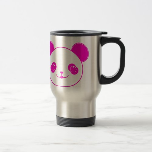 Pink Kawaii Panda Bear Travel Mug