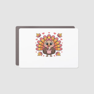 pink kawaii thanksgiving turkey Classic T-Shirt Car Magnet