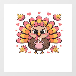 pink kawaii thanksgiving turkey Classic T-Shirt Floor Decals