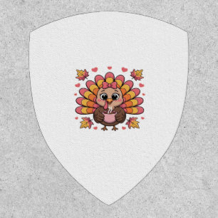 pink kawaii thanksgiving turkey Classic T-Shirt Patch