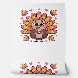 pink kawaii thanksgiving turkey Classic T-Shirt Wallpaper