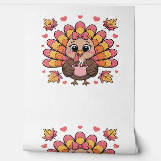 pink kawaii thanksgiving turkey Classic T-Shirt Wallpaper