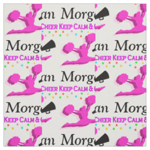 PINK KEEP CALM AND CHEER CUSTOM FABRIC
