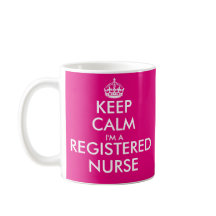 Pink keep calm im a registered nurse coffee mug