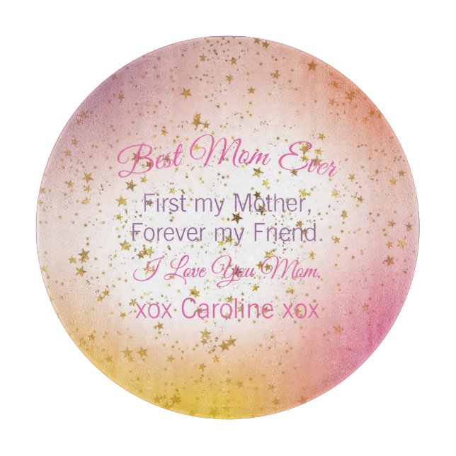 Pink Keepsake Quote Elegant Modern Mothers Day Cutting Board (Front)