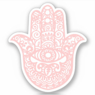 Pink Khamsa Hand Good luck Sticker