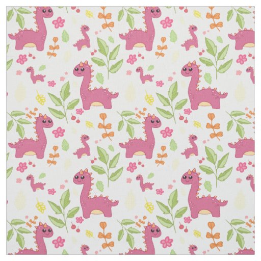 Pink kid dino design fabric