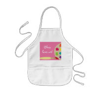 Pink Kids Art Palette Artist Smock Apron