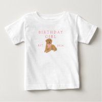 Pink Kids Birthday Golden Retriever Birthday