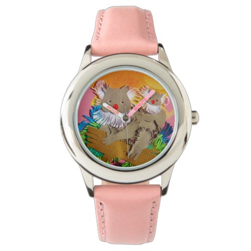 Pink  Kids Koala Bear Watch