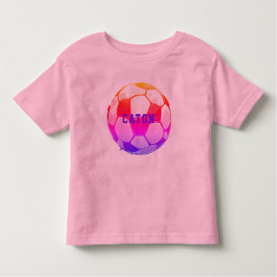 Pink Kids Soccer Personalized Toddler T-shirt