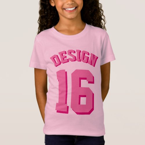Pink Kids  Sports Jersey T_Shirt