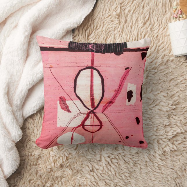 Pink Kilim Bohemian Moroccan Throw Pillow (Blanket)