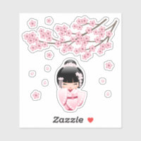 Pink Kimono Kawaii Kokeshi Doll