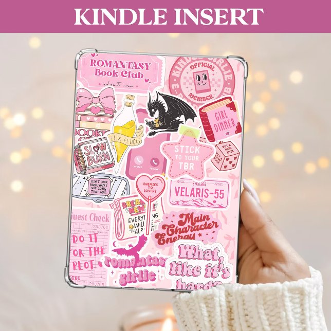 Pink Kindle Insert Cute & Girly Bookish Accessory Holiday Card (Creator Uploaded)