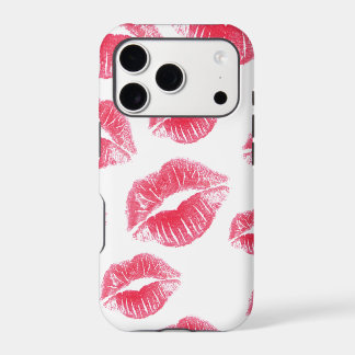 Pink Kiss Lips Pattern Modern Pop Art iPhone 17 Pro Case