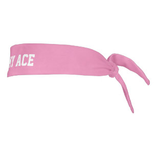 Pink Kiss My Ace custom tennis sports tie headband