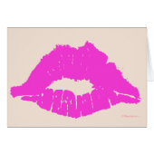 pink kiss on white Happy Anniversary card (Front Horizontal)