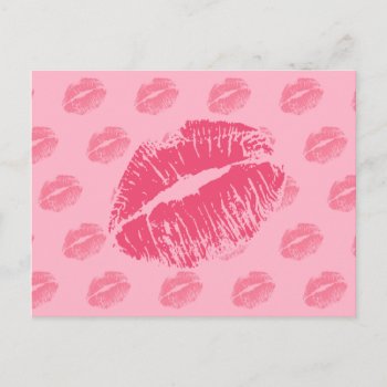 Pink Kiss Postcard by trendyteeshirts at Zazzle