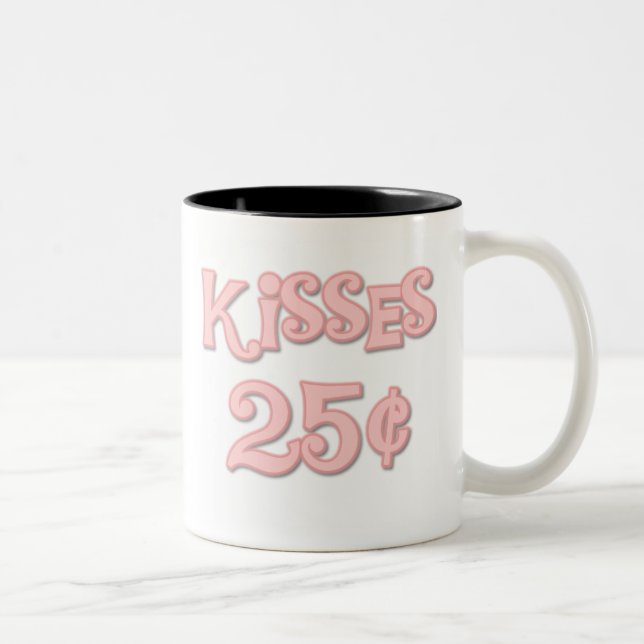 Pink Kisses 25 Cents Two-Tone Coffee Mug (Right)