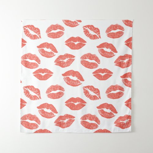 Pink Kisses Valentine Bridal Shower Bachelorette Tapestry