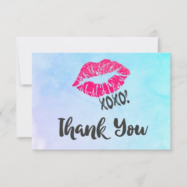 Pink Kissy Lips with xoxo! Thank You (Front)