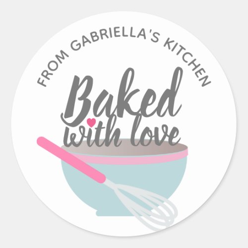 pink kitchen BAKED GIFT LABEL baked with love
