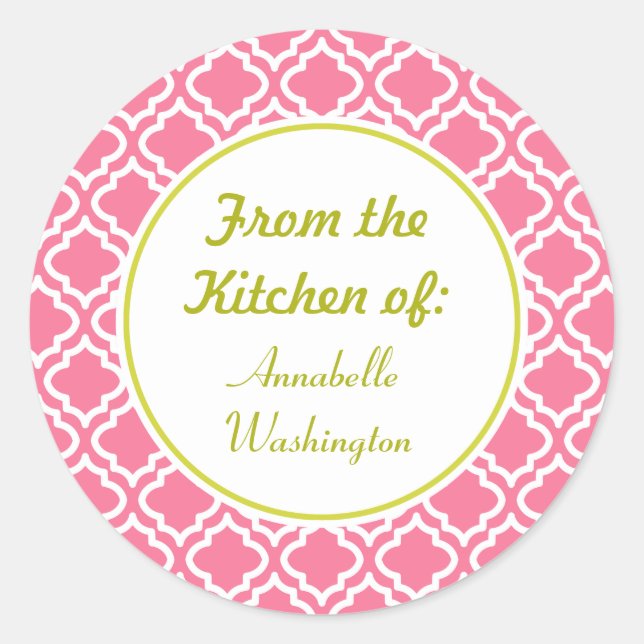 Pink Kitchen Baking Gift Stickers (Front)