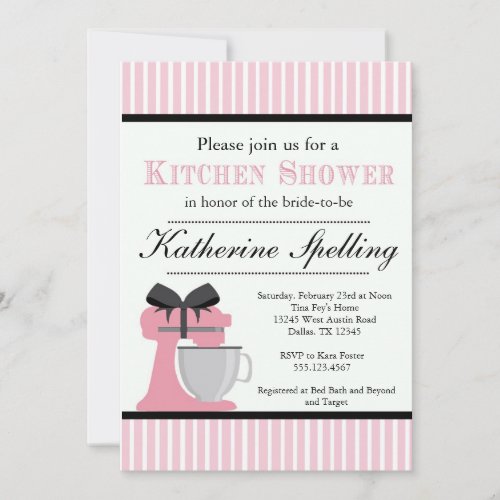 Pink Kitchen Shower Bridal Wedding Invitation