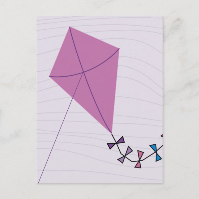 Pink Kite Postcard (Front)
