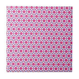 Pink kitsch flower pattern ceramic tile