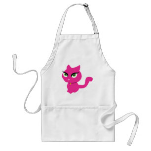 Pink Kitty Cat Adult Apron