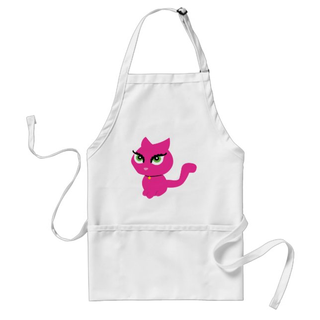 Pink Kitty Cat Adult Apron (Front)
