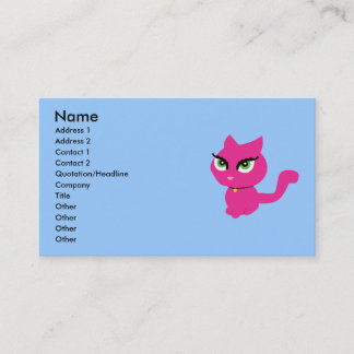 Pink Kitty Cat Business Cards