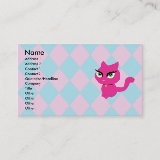 Pink Kitty Cat Business Cards