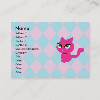 Pink Kitty Cat Business Cards