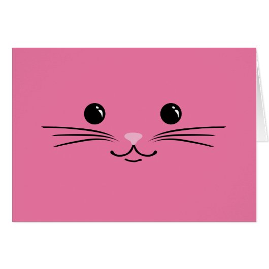 Pink Kitty Cat Cute Animal Face Design (Front Horizontal)