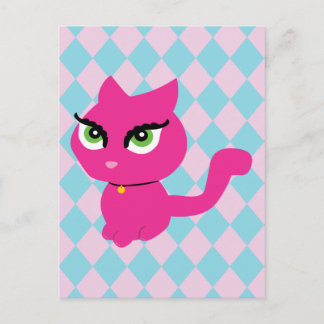 Pink Kitty Cat Postcard