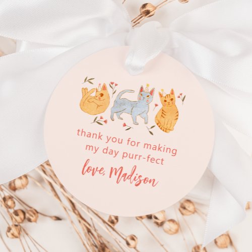 Pink Kitty Cat Purr_fect Birthday Party Favor Tags